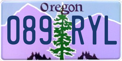 OR license plate 089RYL