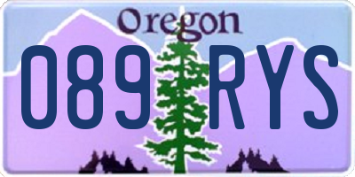 OR license plate 089RYS