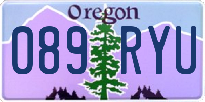 OR license plate 089RYU