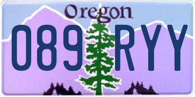 OR license plate 089RYY