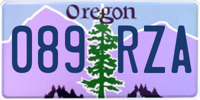 OR license plate 089RZA