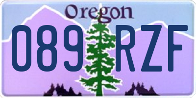 OR license plate 089RZF