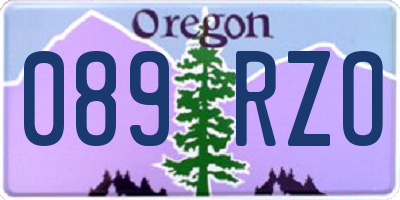 OR license plate 089RZO