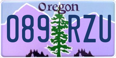 OR license plate 089RZU
