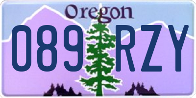 OR license plate 089RZY