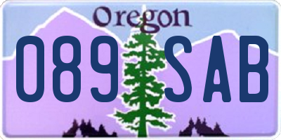 OR license plate 089SAB