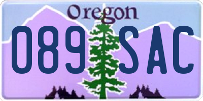 OR license plate 089SAC