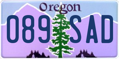 OR license plate 089SAD