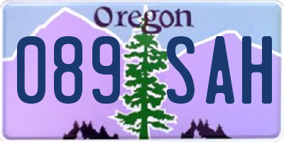 OR license plate 089SAH