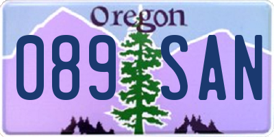 OR license plate 089SAN