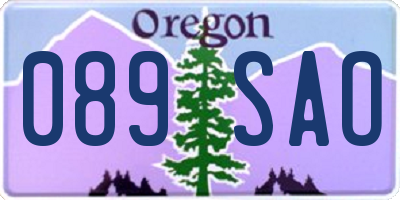 OR license plate 089SAO