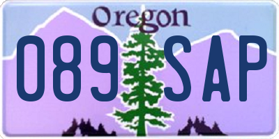 OR license plate 089SAP