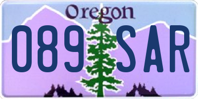 OR license plate 089SAR