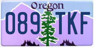 OR license plate 089TKF
