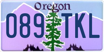 OR license plate 089TKL