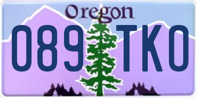 OR license plate 089TKO