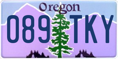 OR license plate 089TKY