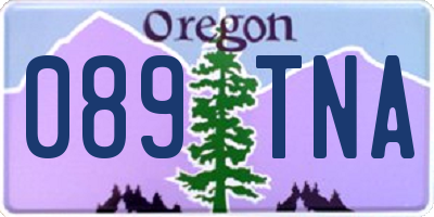 OR license plate 089TNA