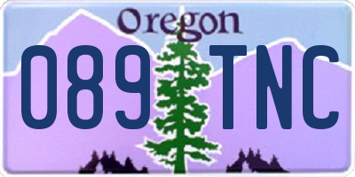 OR license plate 089TNC