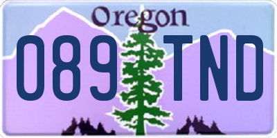 OR license plate 089TND