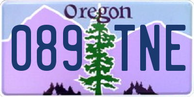 OR license plate 089TNE
