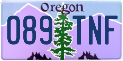 OR license plate 089TNF