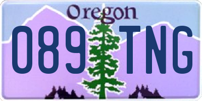 OR license plate 089TNG