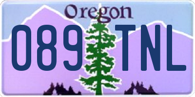 OR license plate 089TNL