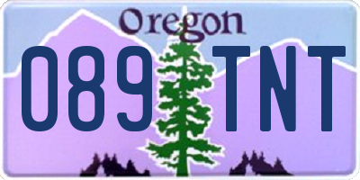 OR license plate 089TNT