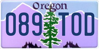 OR license plate 089TOD