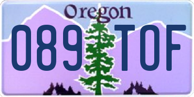 OR license plate 089TOF