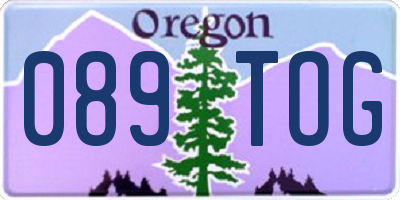 OR license plate 089TOG
