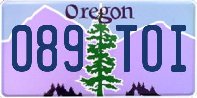 OR license plate 089TOI