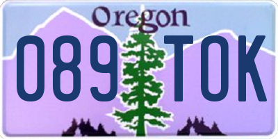 OR license plate 089TOK