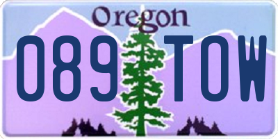 OR license plate 089TOW