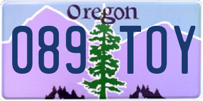 OR license plate 089TOY