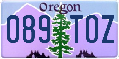 OR license plate 089TOZ