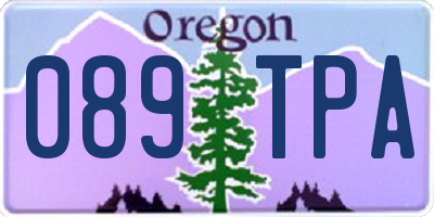 OR license plate 089TPA