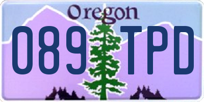 OR license plate 089TPD
