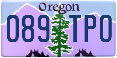 OR license plate 089TPO