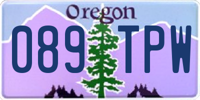 OR license plate 089TPW
