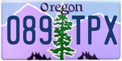 OR license plate 089TPX