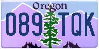 OR license plate 089TQK