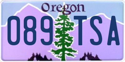 OR license plate 089TSA