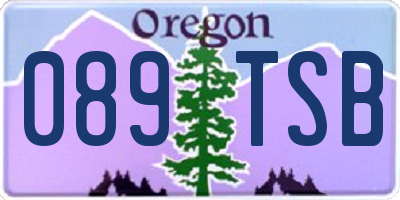OR license plate 089TSB