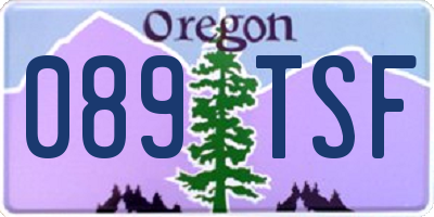 OR license plate 089TSF