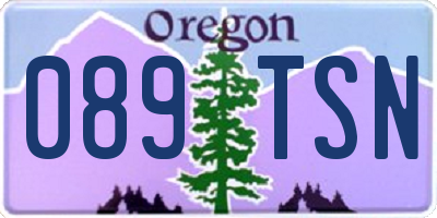 OR license plate 089TSN