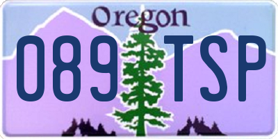 OR license plate 089TSP