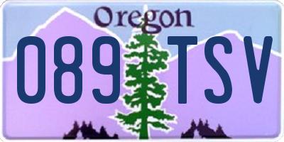 OR license plate 089TSV
