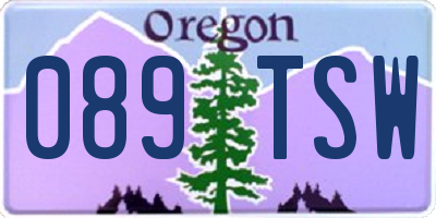 OR license plate 089TSW